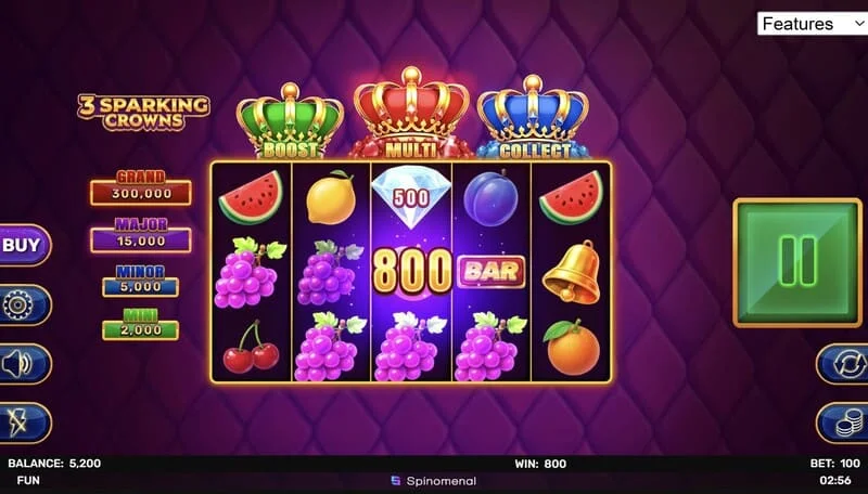 3 Sparking Crowns chiến thắng trò chơi cơ bản