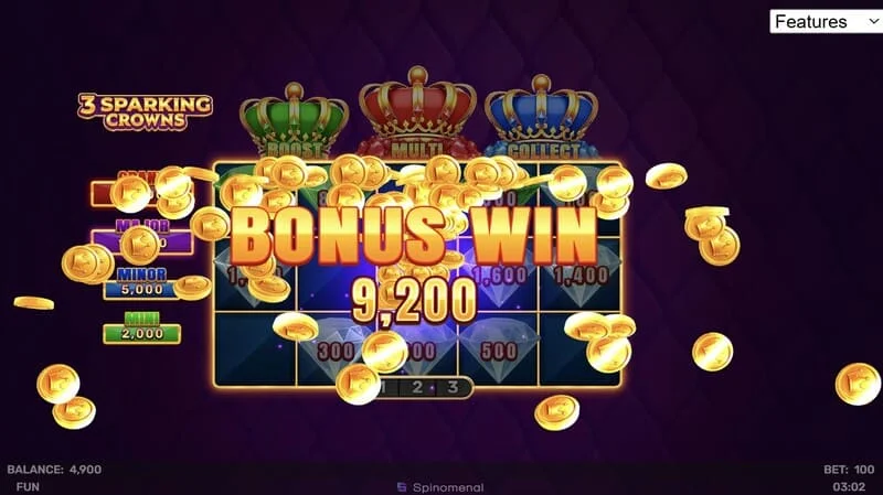 3 Sparking Crowns chiến thắng Bonus